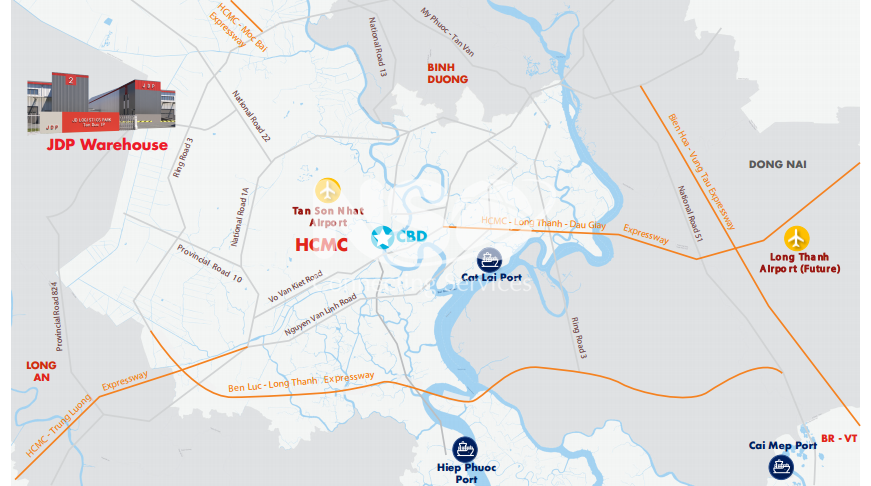 Warehouse for lease in Tan Duc Industrial Park, Duc Hoa, Long An