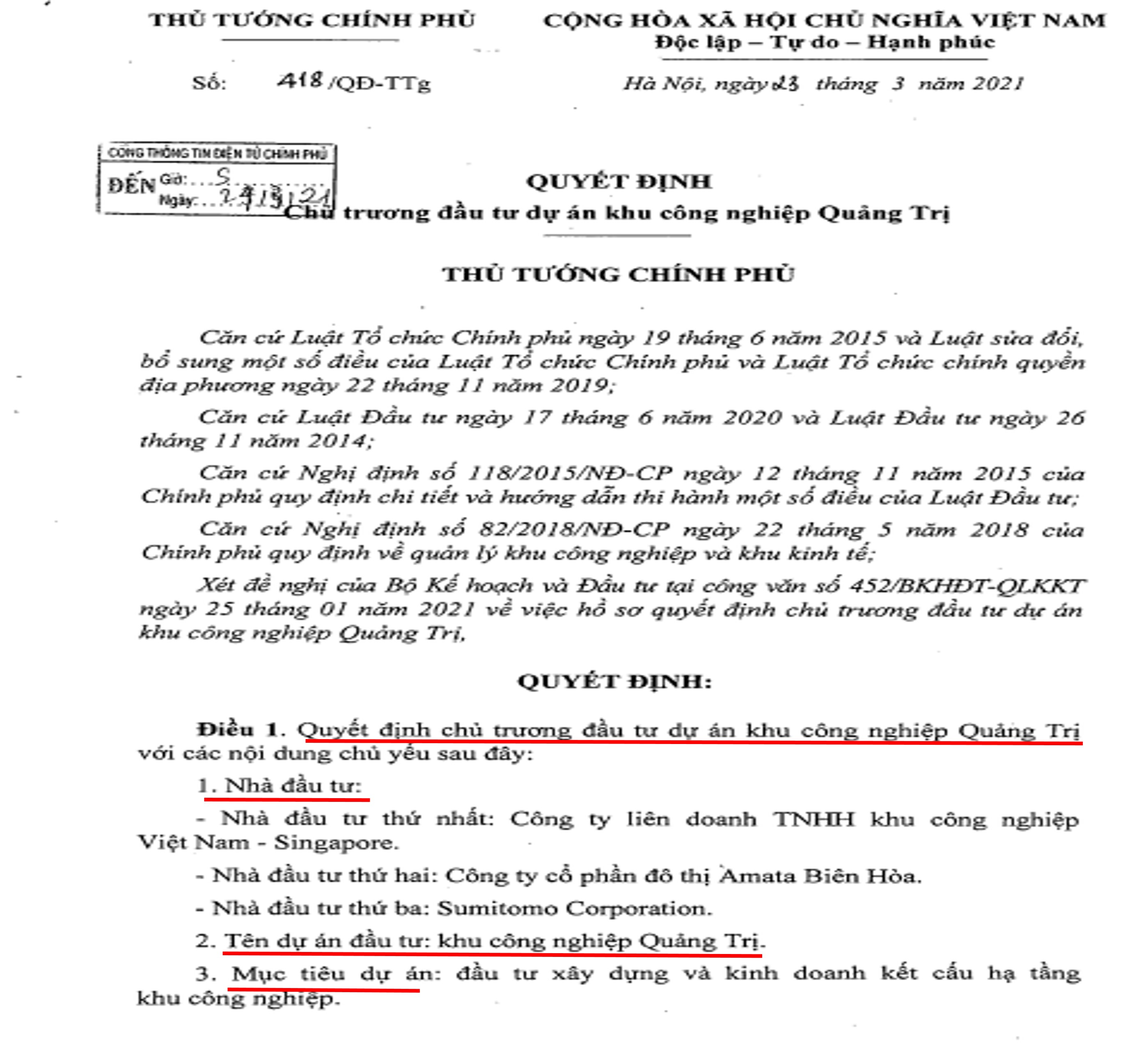 Quang Tri Industrial Park